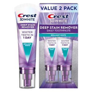 Crest 3DWhite Brilliance Deep Stain Remover Brilliant White Toothpaste - 3.1oz/2pk