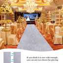 Tatuo Carpet Runner 2.46 x 30 ft Runway Rug 55 GSM Thickness with Carpet Tape for Prom Graduation Wedding Outdoor Indoor Hallway Movie Party Decoration Rug(2.46 x 30 Feet,Glitter Silver)