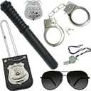 Police Accessories for Kids - Fake Police Gear Toy for Pretend Play, Police Officer Costume Accessories Boys & Girls Dress Up, Halloween Cop Costume by 4E's Novelty