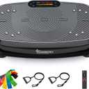 Vibration Plate Exercise Machine Home Fitness Vibrate Stand Shake Board 330 Lbs Capacity Whole Body Workout Shake Board Sport Gym with Fitness Loops & Resistance Bands Weight Loss Gifts for Women Men