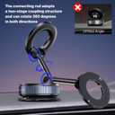 3 x 360 Rotatable Vacuum Magnetic Phone Holder, Foldable and Retractable Suction Cup Car Phone Mount for Car/Gym/Mirror/Smooth Surface, Compatible with iPhone Android and All Smartphones (Black)