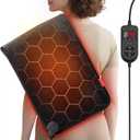 Far Infrared Heating Pad: 2X Carbon Fiber 3X Deeper Heat for Back Neck Shoulders Pain & Period Cramps Graphene 3S Fast Heat Soft Warm Plush Fabric for Women with 4H Auto Off 12" x 24"