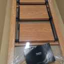 GameGem 3 Step Ladder, Aluminum Folding Step Stool with Anti-Slip Sturdy and Wide Pedal, Lightweight Portable Stepladder for Home and Kitchen Use Space Saving, Woodgrain, 330 lbs