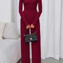 PRETTYGARDEN Long Sleeve Jumpsuit for Women 2026 Fall Date Night Rompers Dressy Casual One Piece Mock Neck Jumpsuits Pockets (L)