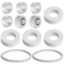 Menkxi 12 Pcs Pool Cleaner Accessories 4 Climbing Rings Replacement Compatible with 6101611 R4 2 Guide Wheels with Pulley Gear Compatible with 3884997 R6 6 Pool Cleaner Track Compatible with 9985006R2