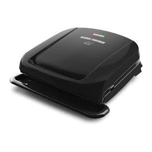 George Foreman 4Serving Removable Plate Electric Grill and Panini Press, George Tough NonStick Coating, Drip Tray Catches Grease, Black