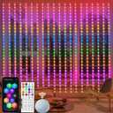 echosari Smart 600 LED Curtain Lights 20Ft x 10Ft Compatible with Alexa App Control DIY Fairy Lights, Dynamic for Backyard Home Wedding Party Decor - RGB Color Changing IC