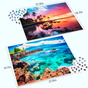2 Pack 1000 Piece Puzzles for Adults - Beach, Coconut Tree, Reef Landscape Jigsaw Puzzles 