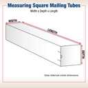 BOX USA Mailing Tubes, 25" L x 5" W x 5" H, 25-Pack Square Corrugated Tubes for Mailing and Storage of Blueprints, Artwork, Crafts, Posters, Long Art Holder