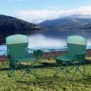 HIGH POINT SPORTS 2 Pack Portable Camping Chair for Adults, Folding Outdoor Camp Chair Lightweight Lawn Chairs Folding Collapsible Chair for Camping, Tailgates, Beach, Green, Support 250lbs