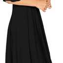 Verdusa Women's Ruffle Half Sleeve A Line Fall Dresses Elegant Fit and Flare Midi Dress (Black, M)