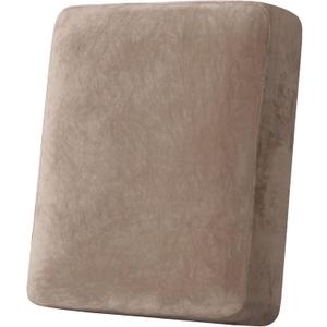H.VERSAILTEX Velvet Stretch Couch Cushion Cover Plush Cushion Slipcover for Chair Cushion Furniture Protector Seat Cushion Sofa Cover (1 Piece Armchair Cushion Covers, Taupe), 30.5"D x 29.5"W x 10"H