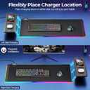 KDD RGB Mouse Pad with Wireless Charging - Desk Mat with Phone Holder and 15W Fast Charger - Gaming Mousepad with Ultra-Smooth Surface, Non-Slip Base - Keyboard Mat for Home Office Gamer Accessories