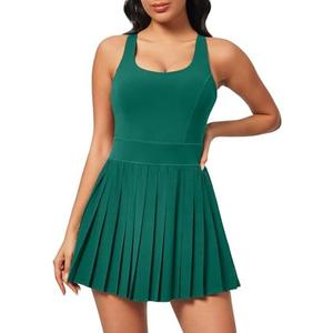 Heathyoga Tennis Dresses for Women with Shorts and Bra Athletic Dress for Women Workout Dress with Pockets for Golf, M