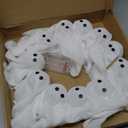 Light-Up Halloween Ghost Wreath, 12 Glowing White Spooky Halloween Wreaths for Front Door, Outdoor & Indoor Hanging Decoration for Wall Door, Halloweens Decor