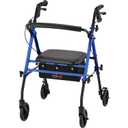 NOVA Buzz Rollator Walker – Lightweight Folding Rolling Walker with Seat, 6” Wheels & Locking Hand Brakes, Everyday Mobility Aid for Seniors & Adults, Blue