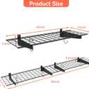 TORACK 2 Pack Garage Wall Shelves, 15" x 45" Wall Mounted Wire Shelves for Garage Heavy Duty Wall Shelving(Pack of 2, Black)