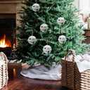 Nature Vibe Metal Christmas Bells Set of 3,Handpainted Large Jingle Bells for Rustic Christmas Ornaments,Sleigh Ringers with Jute as White Holiday Decor or Woodland Ornaments