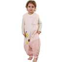 MICHLEY Kids Sleeveless Zipper Sleeping Bag, Autumn Winter Sleeping Sack Polyester Wearable Blankets for Boy Girl, Pink Giraffe, L (Large / 5-6T)