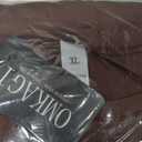 OMKAGI Women Long Sleeve Shirts Cotton Ribbed Fitted Basic Tops Crewneck Y2K Top(XL, Chocolate-252)