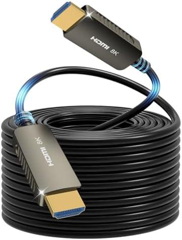 SOEYBAE 8K HDMI Fiber Optic Cable , 48Gbps Ultra High Speed Long HDMI Cable 2.1 Cord, Support 8K@60Hz, 4K@120Hz, eARC HDCP2.2,Dynamic HDR, Compatible with Blu-ray,HDTV,Monitor,Projector,Laptop
