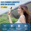 Portable Handheld Turbo Fan, 1-100 Speed Hand Fan with Air Turbo Tech and Digital Display, 13000 RPM Rechargeable for Outdoor Activities,Travel,Working (Beige)