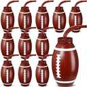 Sumind 12 Pcs Sport Ball Cups with Straws and Lids, 17 oz Plastic Cups Bulk for Adults Birthday Theme Party Sport Party Favors Supplies(Football)