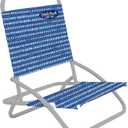 Cabana Beach, 1 Position Folding Beach Lightweight and Portable Foldable Outdoor Camping Chair, Blue Sea Glass