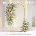 Toolterritary 7.2 FT Wedding Arch Backdrop Stand, Stable Heavy Duty Metal Wedding Arch Frame for Ceremony, Reinforced Balloon Arch Stand for Birthday Party & Baby Shower, Gold
