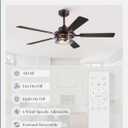 Fanbulous 52 Inch Ceiling Fan with Light and Remote,Downrod Mount Farmhouse Ceiling Fan for Bedroom, Quiet 6-Speed Reversible DC Motor, Rustic Brown & Wood Finish Blades