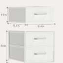 Homsorout Stackable Storage Drawers - 2 Tier Closet Organizer with Metal Handles and Metal Frame, Fabric Dresser with Collapsible Bins for Bedroom, Dorm, Office, White, 2 Pack