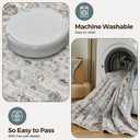 WITSHOCK 3x8 Runner Rugs for Hallway Bathroom: Machine Washable Non Slip Vintage Carpet - Low Pile Lightweight Print Rug for Kitchen Laundry Room Bedroom Beside Rug - Pet & Kids Friendly (Light Blue)