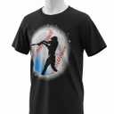 American Baseball Player Batter with United States Flag USA T-Shirt, size S( children)