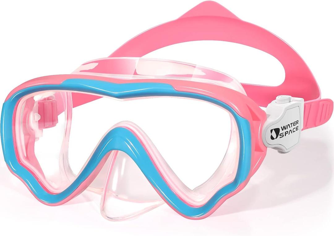 Water Space Kids Swimming Goggles Swim Mask with Nose Cover for Kids Youth 3-15, Anti-Shattered Lens UV Protection No-leak (Pink)