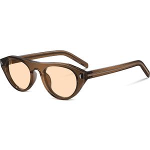 Retro Oval Sunglasses for Women Men Small Narrow 90s Vintage Round Shades UV400 Lightweight Designer Cateye Glasses
