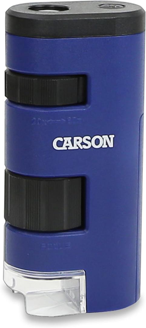 Carson Pocket Micro 20x-60x LED Pocket Microscope Handheld STEM Toy (MM-450)