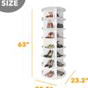 SpaceAid 7 Tier Rotating Shoe Rack Tower, Spinning Shoe Display Lazy Susan, Revolving 360 Shoe Rack Storage Round Carousel, Vertical Handbag Rotate Shoes Closet Organization (7-Tier White)