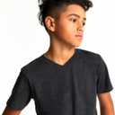 French Toast Men's Short Sleeve V-Neck Tee (Black, L)