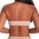Strapless Bras for Women Large Breasts with Clear Straps, No Harm No Burn, 40DD (Beige)