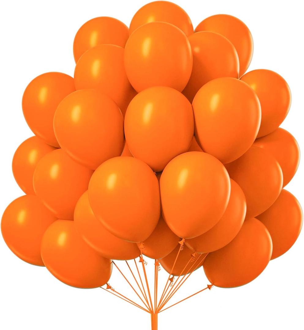 PartyWoo Orange Balloons 52pcs 12 Inch Fall Latex Helium Balloons for Birthday Baby Shower Graduation Tangerine Little Cutie Pumpkin Tropical Sunshine Boho Theme Party Decorations Orange-Y9
