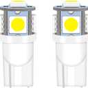 2PCS 194 LED Bulbs Tag Lights for License Plate, Wedge 168 T10 2825 5SMD LED Bulbs 5050 Chips 6000K White, 12V Bulb Replacement for Car Interior Dome Map Door Courtesy License Plate Lights Lamp