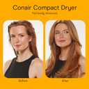 Conair Travel Hair Dryer with Dual Voltage, 1600W Compact Blow Dryer with Folding Handle, Blue