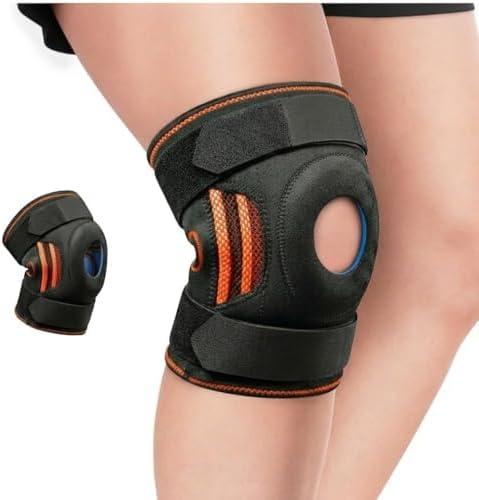 Knee Brace for Knee Pain Relief - Side Stabilizers & Patella Gel Pads, Knee Support for Running, Sports, Arthritis, ACL MCL, Compression knee Support (Medium)