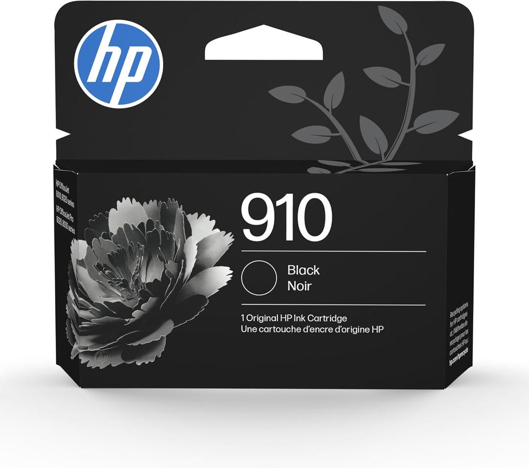 HP 910 Black Ink Cartridge | Works with OfficeJet 8010, 8020 Series, OfficeJet Pro 8020, 8030 Series | Eligible for Instant Ink | 3YL61AN