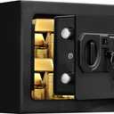 Tenamic Safe Box 0.23 Cubic Feet Electronic Digital Security Box, Keypad Lock Box Cabinet Safes, Solid Alloy Steel Office Hotel Home Safe, HB17 Black