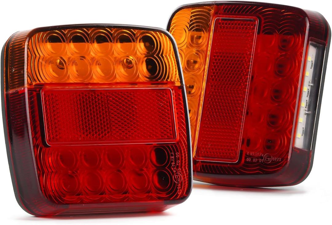 LIGBT 12V Tailer Tail Lights with Turn Signals Led Trailer Rear Lights with Retroreflectors Waterproof Stop Brake License Plate Turn Running Lights for Trucks Trailers RV Vehicle