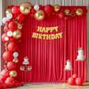 10x10ft Red Backdrop Curtains for Wedding Parties Wrinkle Free Photo Backdrop Drapes for Photography Birthday Baby Shower Soft Fabric Party Backgournd for Photoshoot 5x10ft, 2 Panels