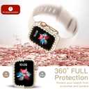 Bling Bumper Case Compatible with Apple Watch Series 6/5/4/SE 3/SE 2/SE 44mm, Diamond Protective Face Cover for Women,Hard PC Frame for iWatch 44mm