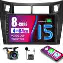 8-Core 4+64G Android Car Stereo for Toyota Yaris 2006-2011 Upgrade Radio, 9'' HD Touch Screen with Wireless CarPlay & Android Auto, AHD Backup Camera, Mirror Link, GPS Navigation