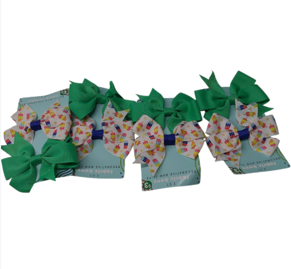 Fabric Bows 2ct DECORATIVE BOW CLIPS, 4 Pack